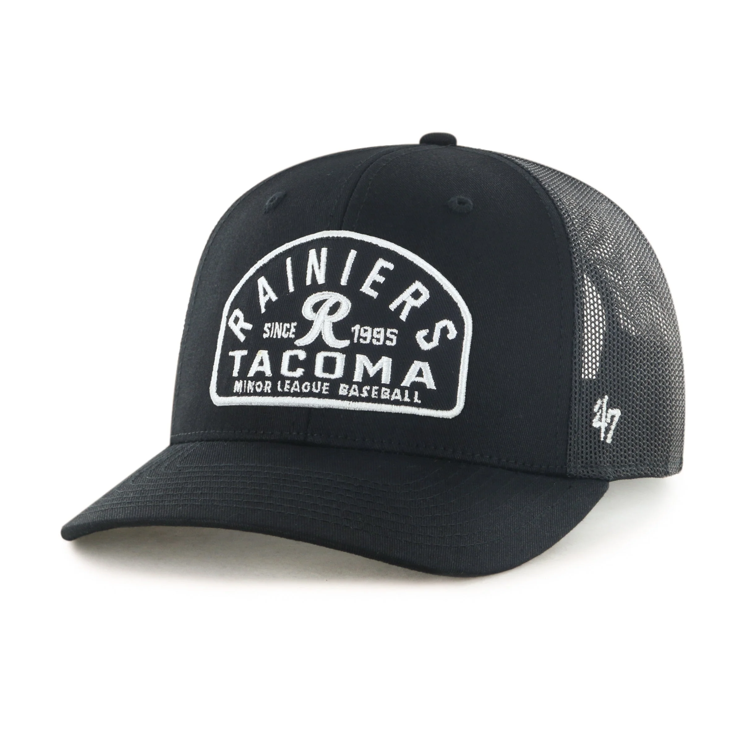 Tacoma Rainiers '47 Brand Black Leland Trucker Cap