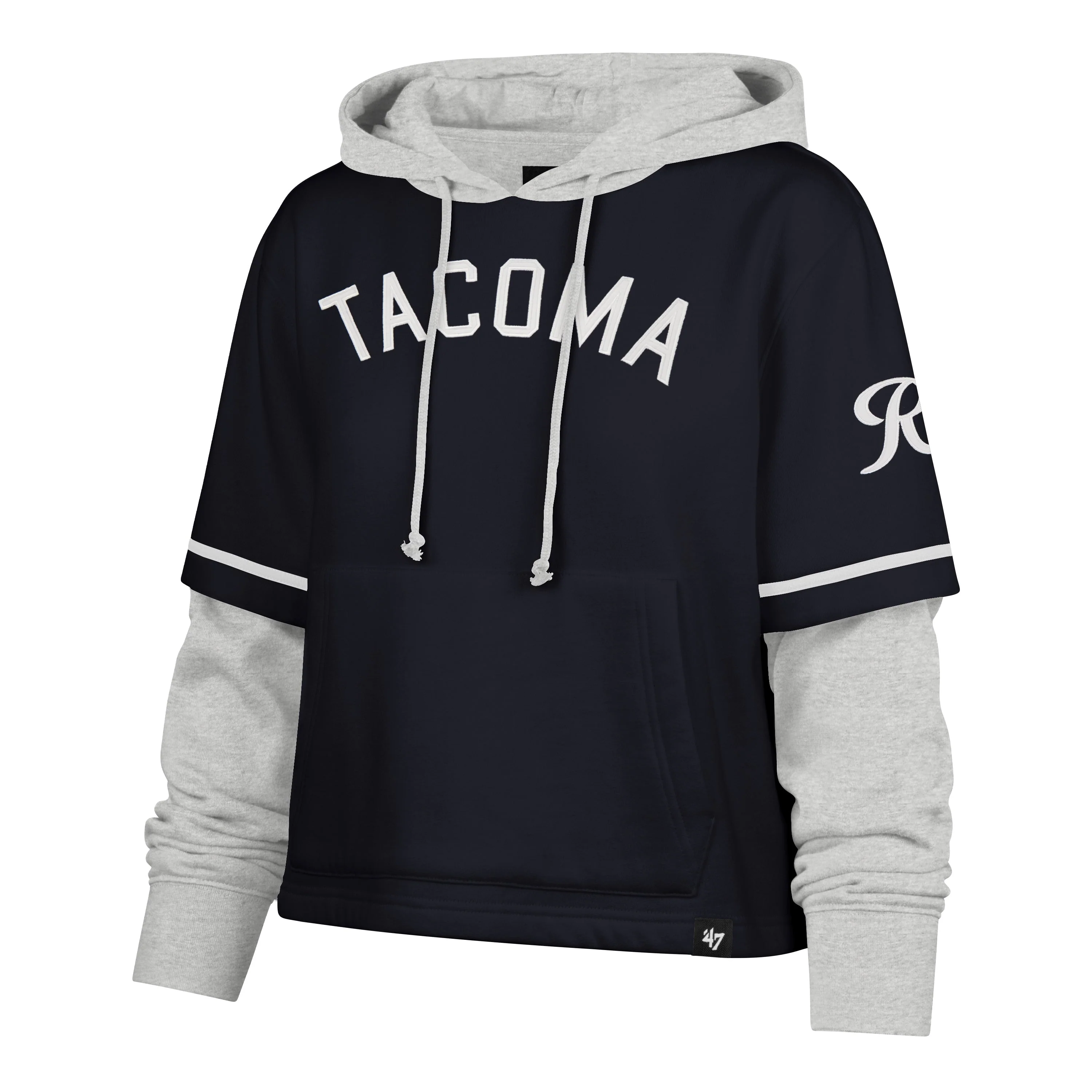 Tacoma Rainiers '47 Brand Women's Navy Cropped Trifecta Hood
