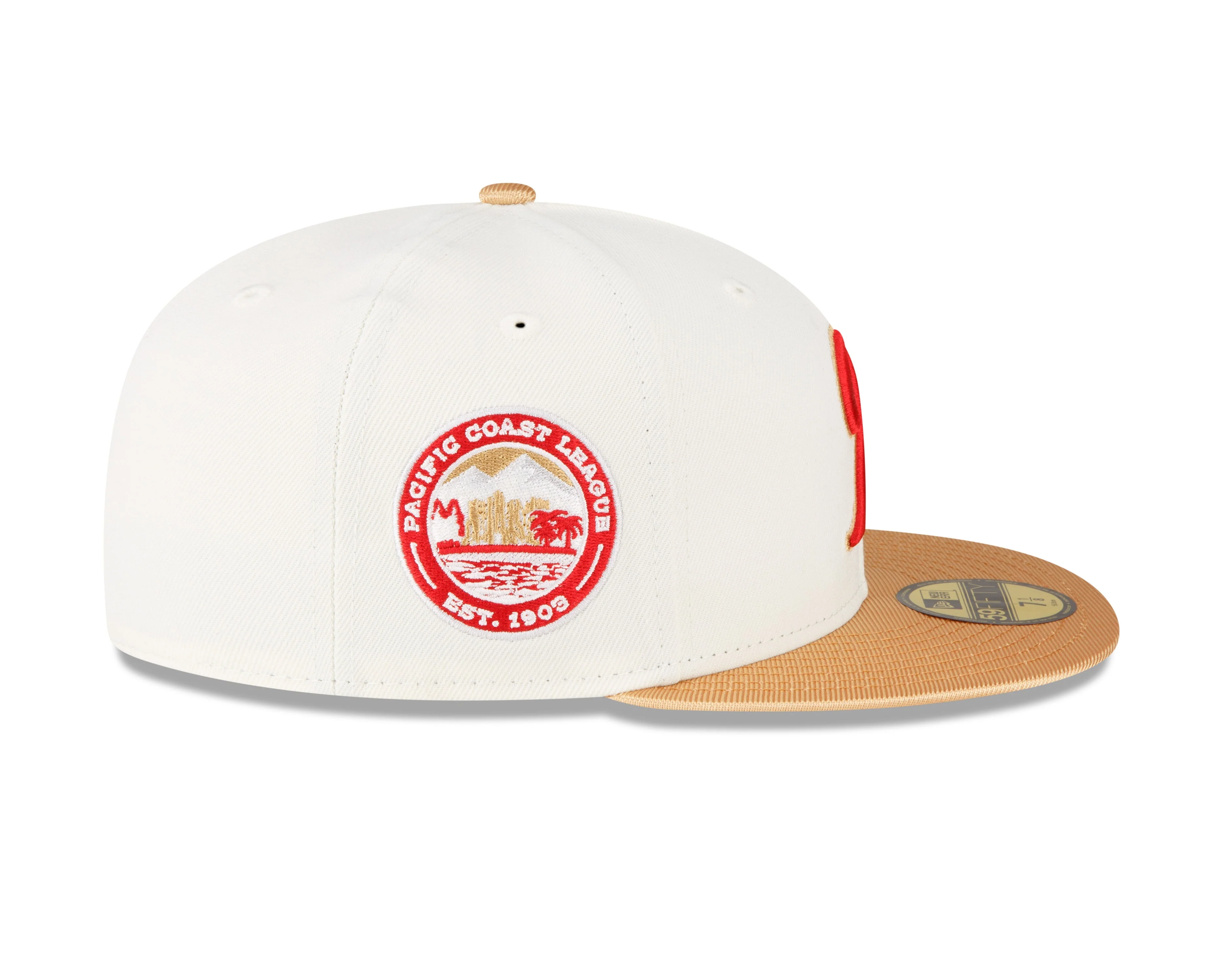 Tacoma Rainiers New Era 59Fifty Chrome Gold Red R Cap - Image 2