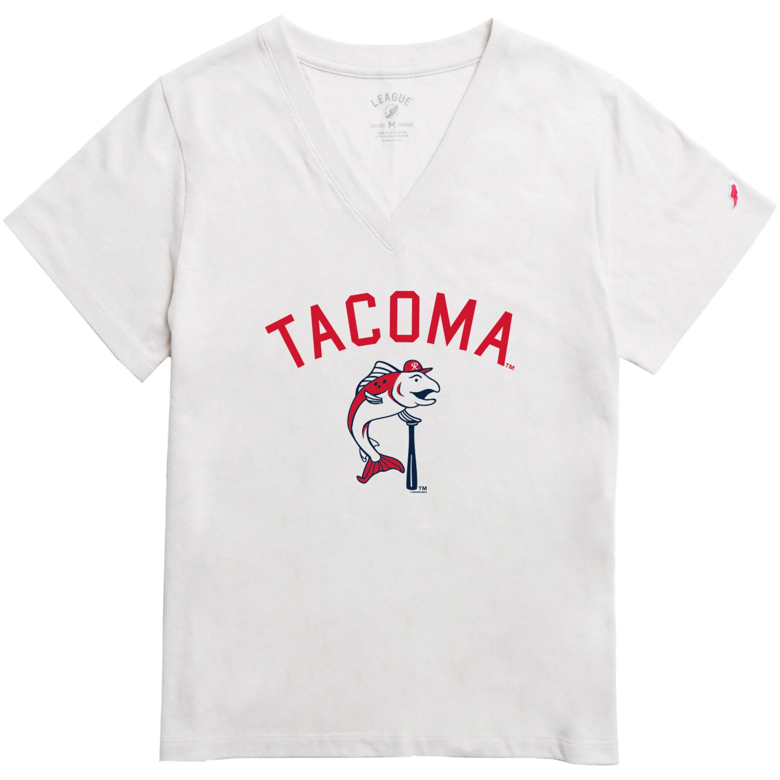 Tacoma Rainiers League Women's Stone Sam V-Neck Tee