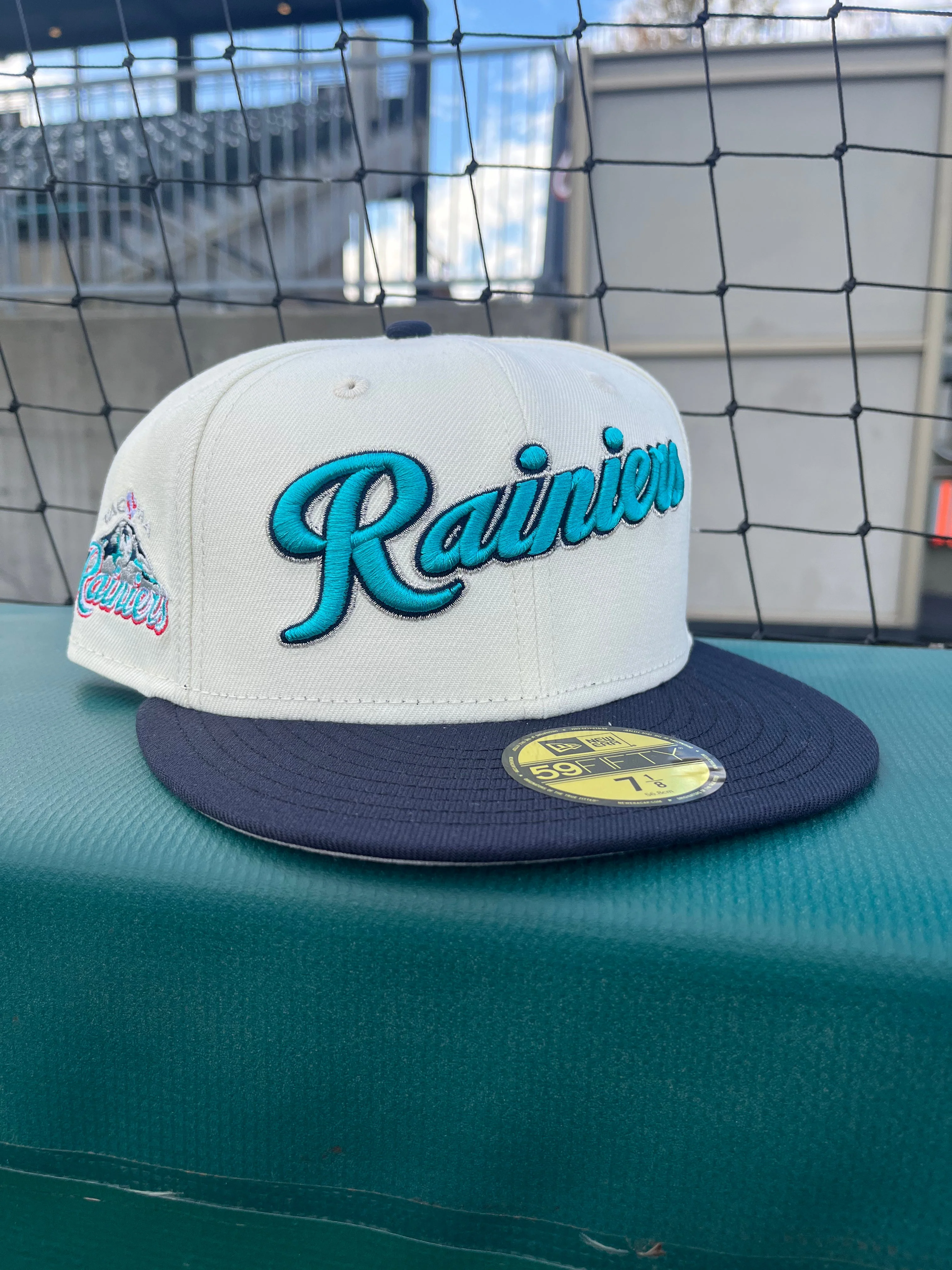 Tacoma Rainiers New Era 59Fifty Chrome Navy Script Cap - Image 6