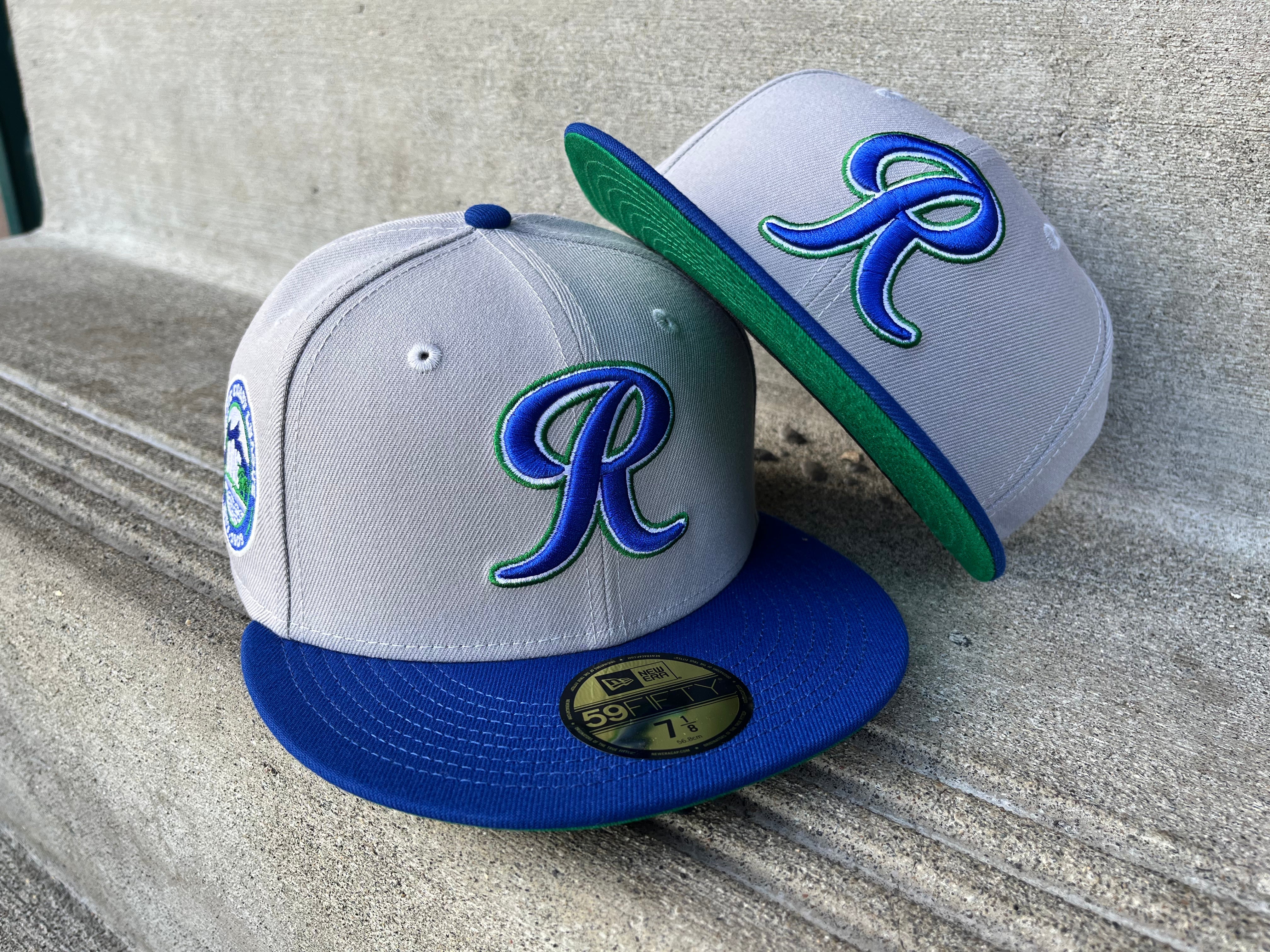 Tacoma Rainiers New Era 59Fifty Gray Royal Blue Green R Cap - Image 6