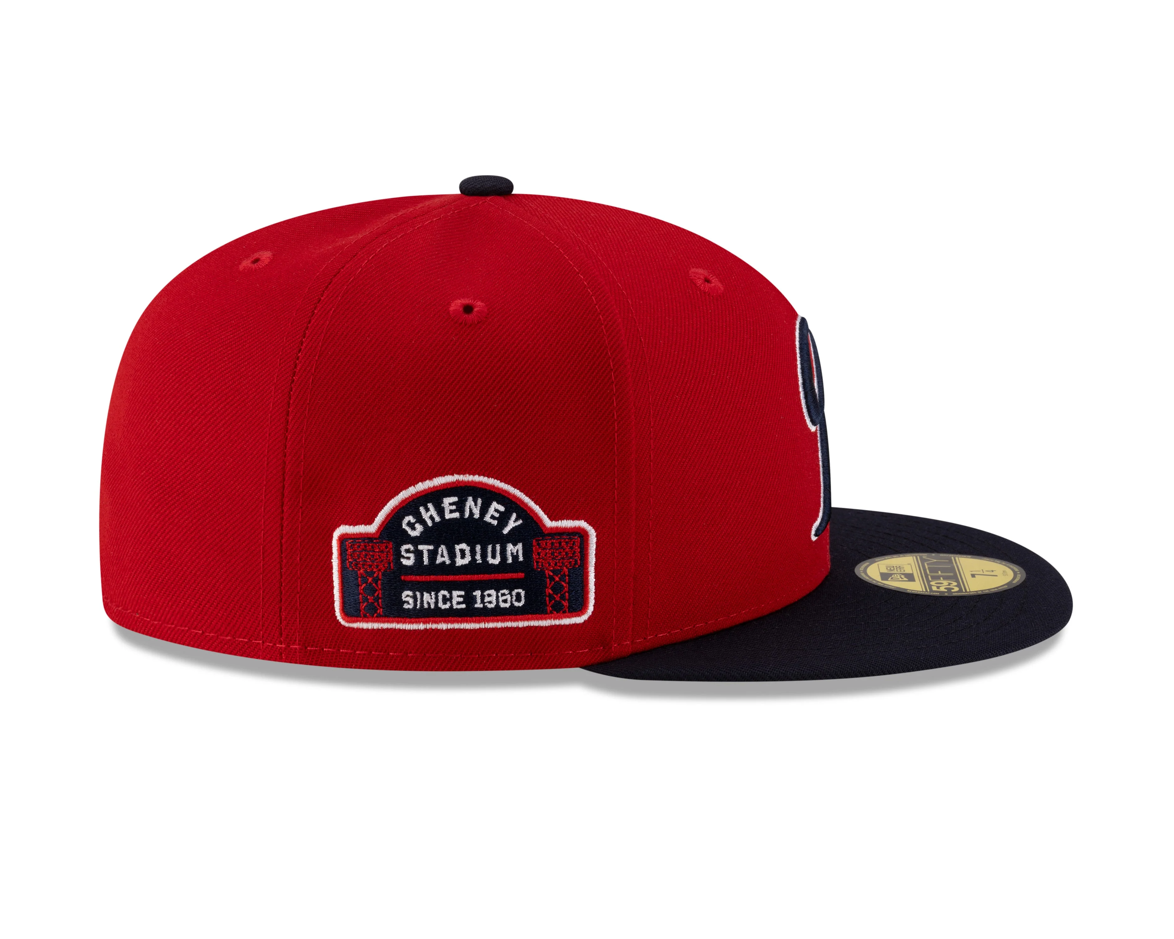 Tacoma Rainiers New Era 59Fifty Red Navy Cheney Patch Cap - Image 7