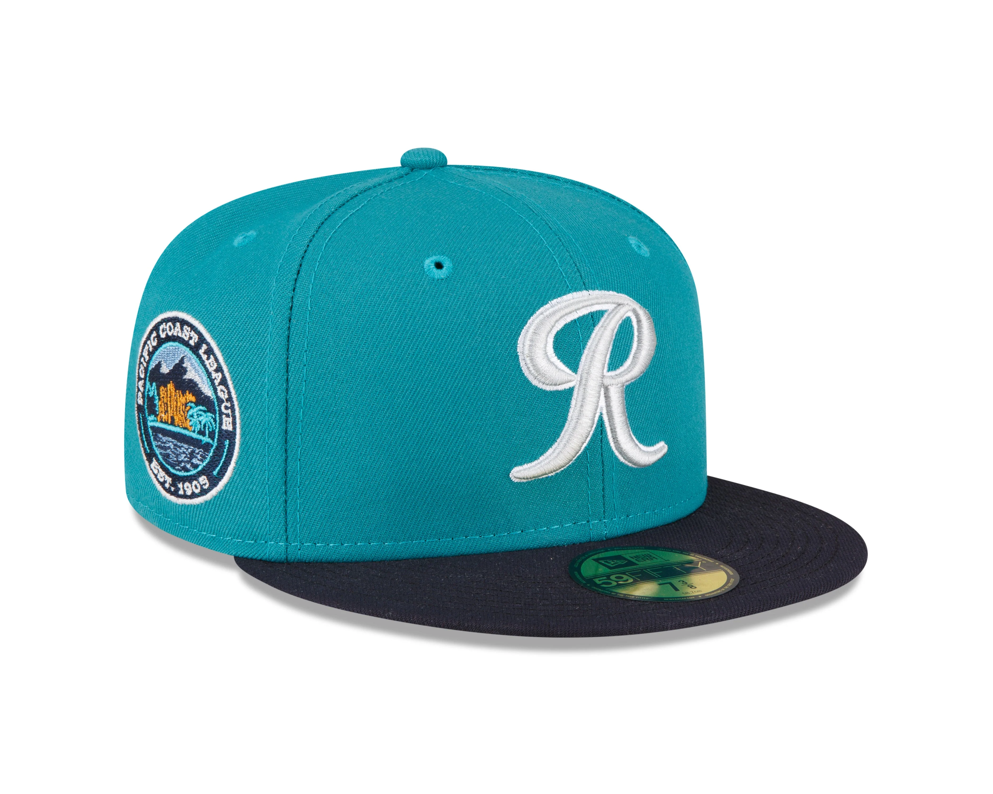 Tacoma Rainiers New Era 59Fifty Teal Silver R PCL Cap - Image 4