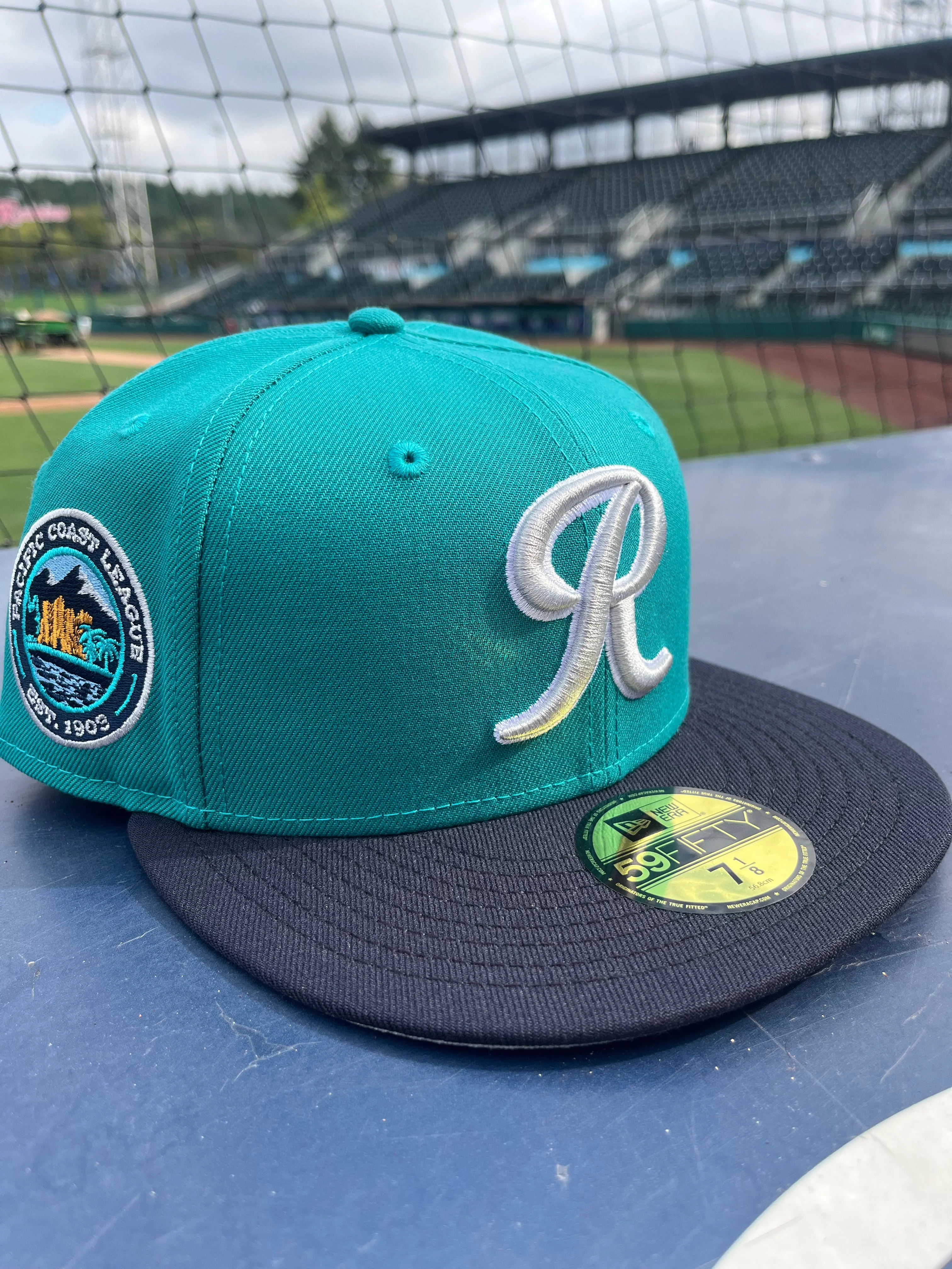 Tacoma Rainiers New Era 59Fifty Teal Silver R PCL Cap - Image 8