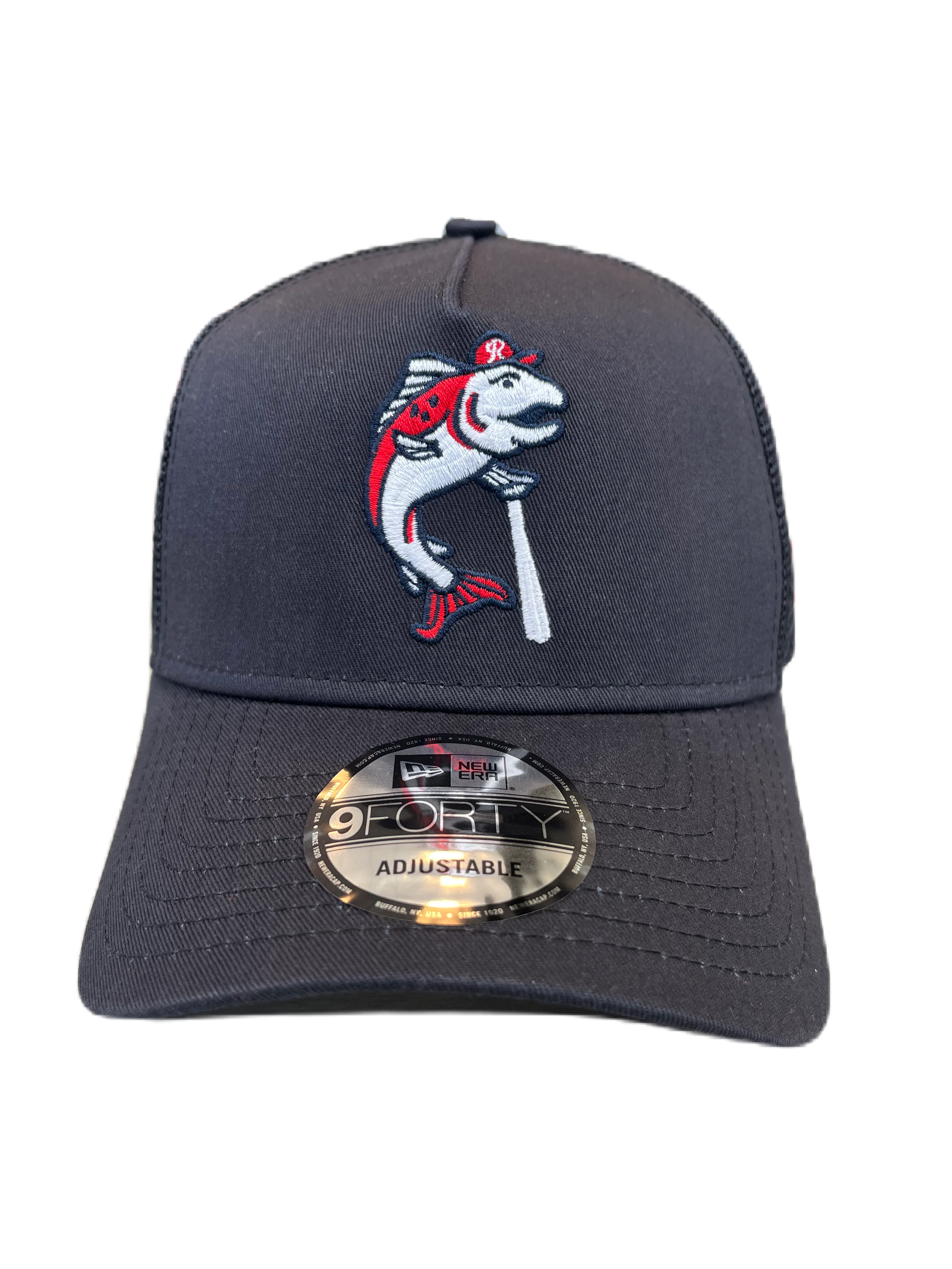 Tacoma Rainiers New Era 9Forty A-Frame Trucker Navy Slammin' Sam Adjustable Cap - Image 3