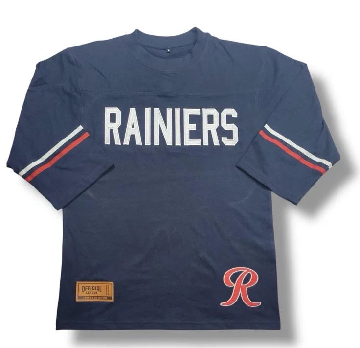 Tacoma Rainiers Official League Navy Footbal Shirsey