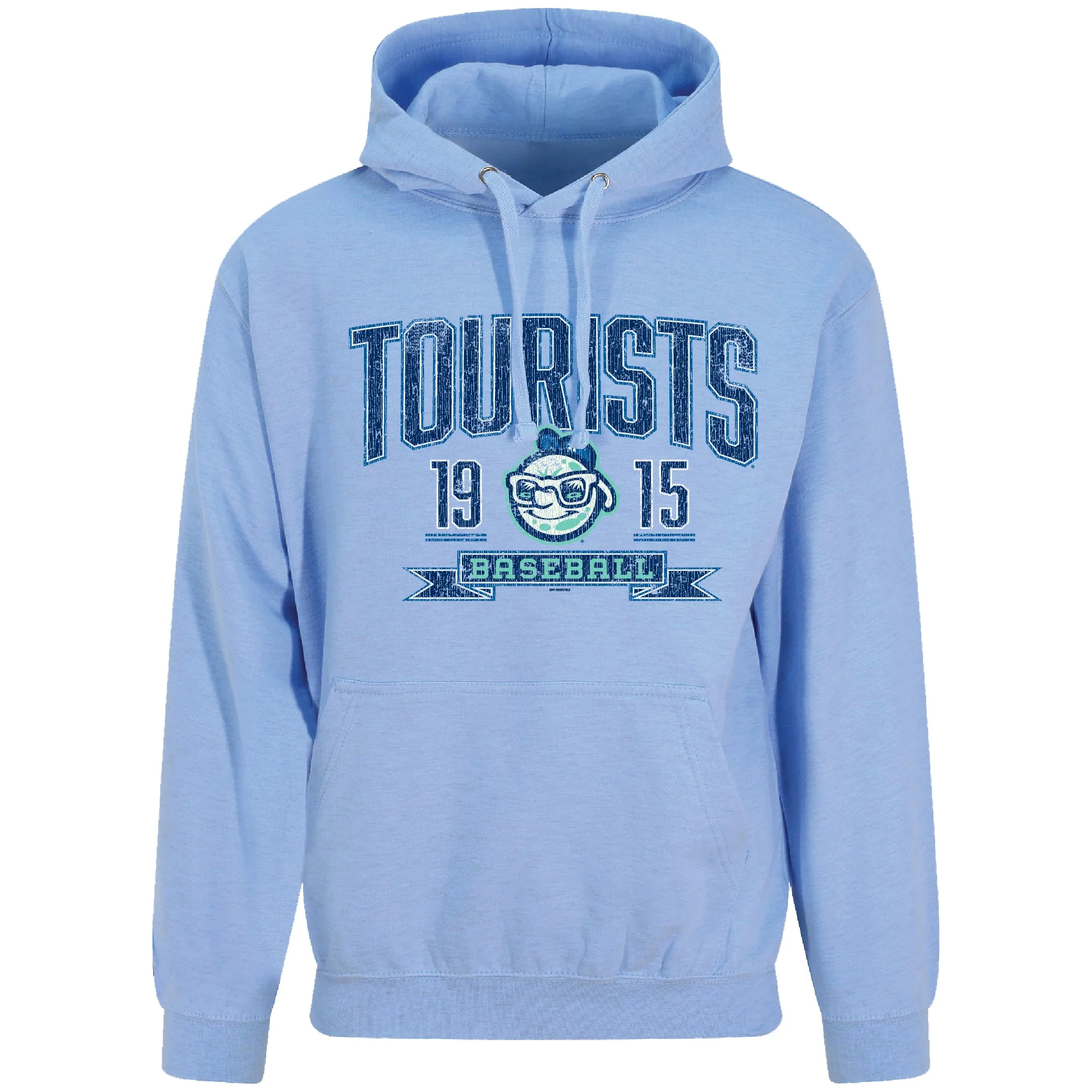 The Asheville Tourists Surf Blue Hooded Sweatshirt