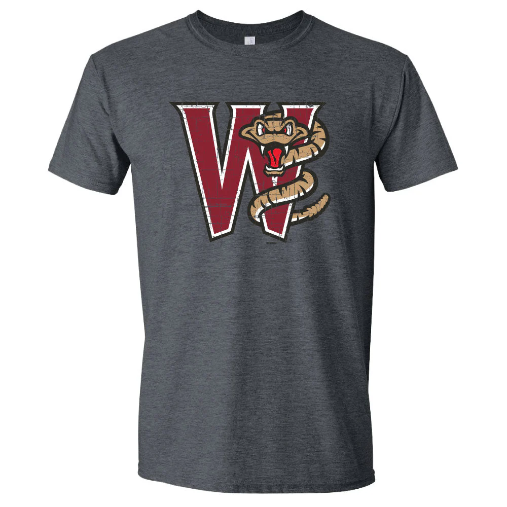 Timber Rattlers Dark Grey Distressed W Logo Core Tee