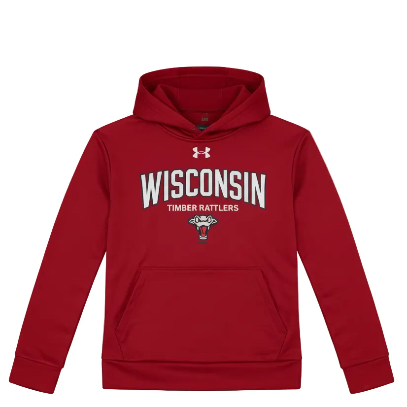 Timber Rattlers YOUTH Under Armour Fleece Cardinal Hood - Image 2