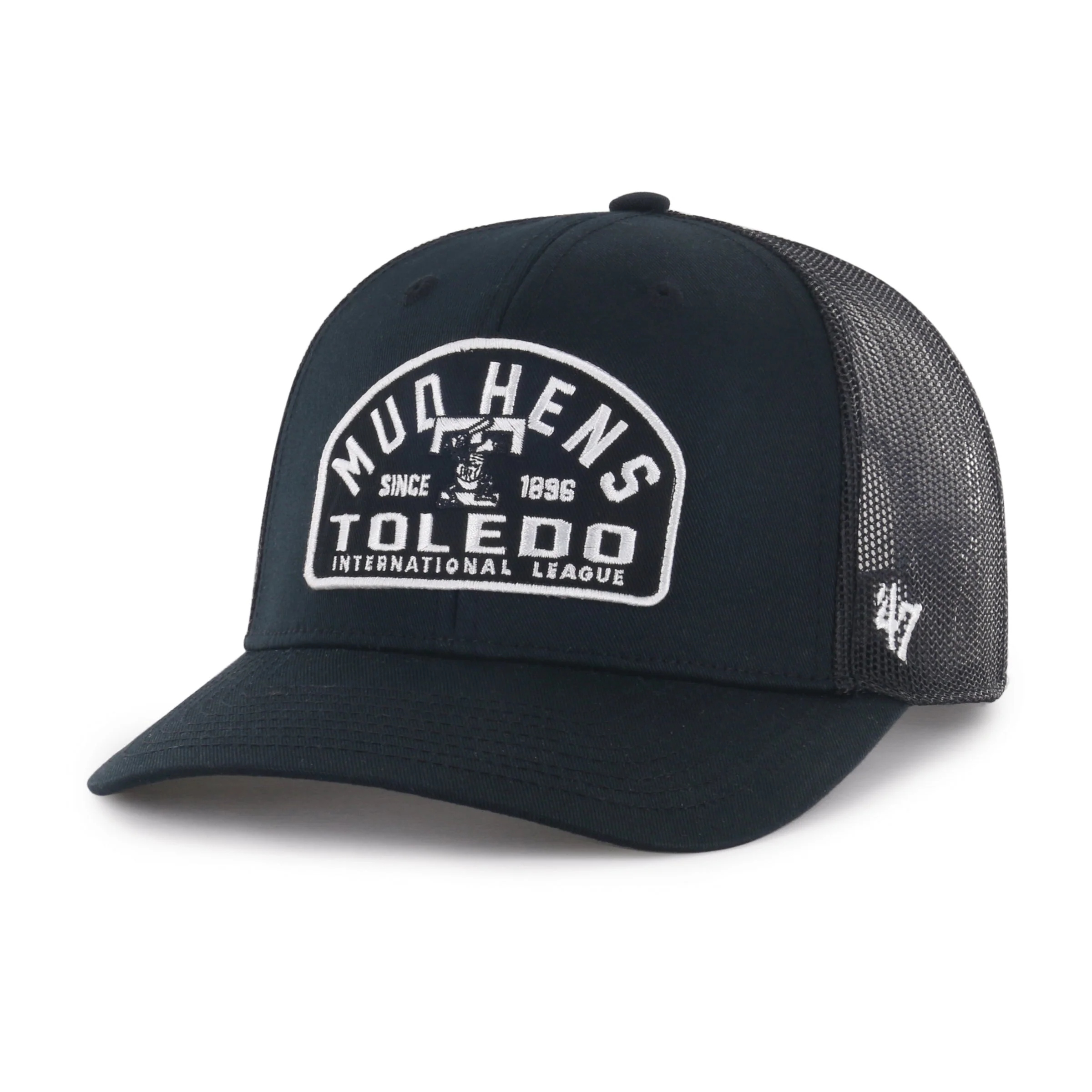 Toledo Mud Hens Black Leland '47 Trucker Cap