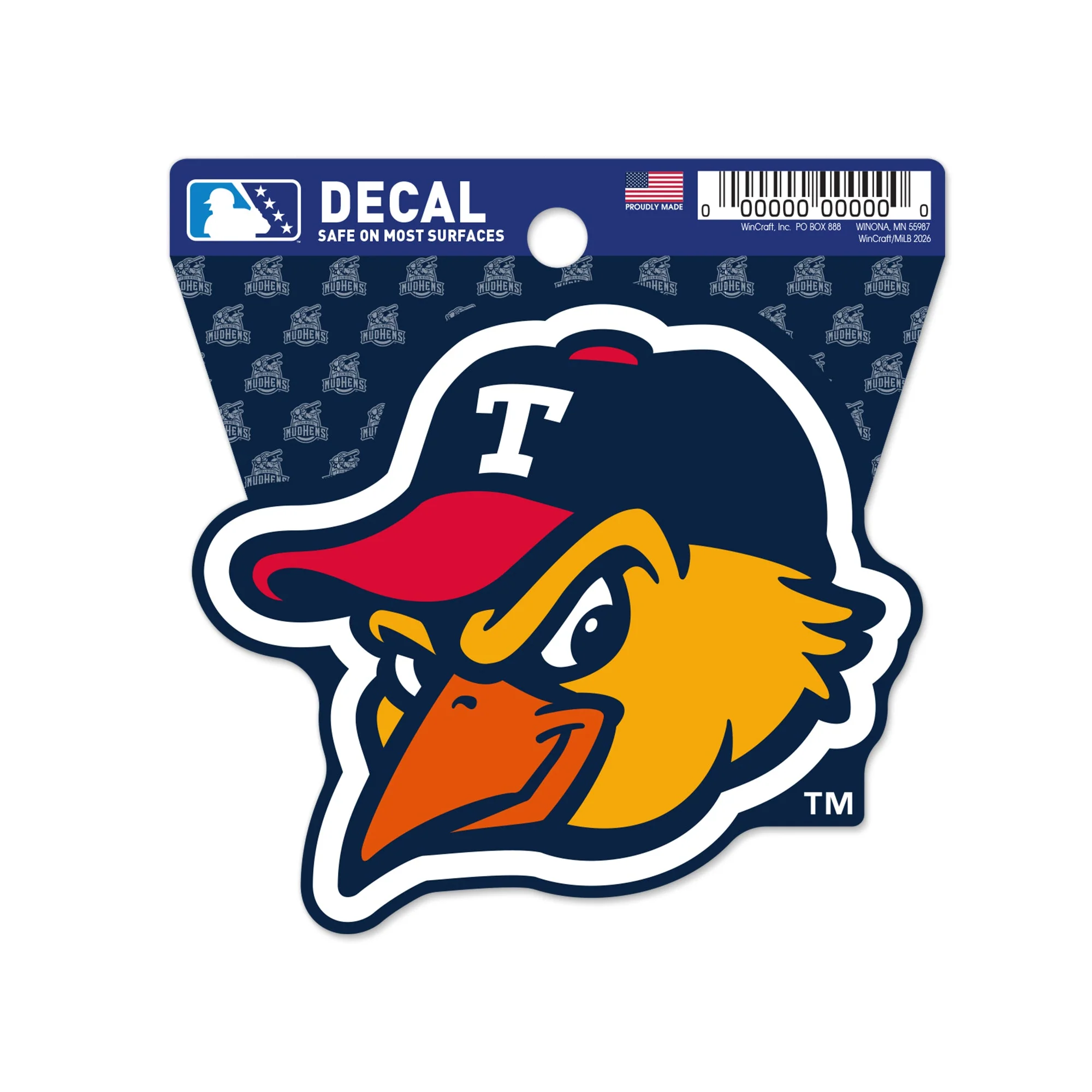 Toledo Mud Hens Head Logo Clean Cut Multi-Use Decal