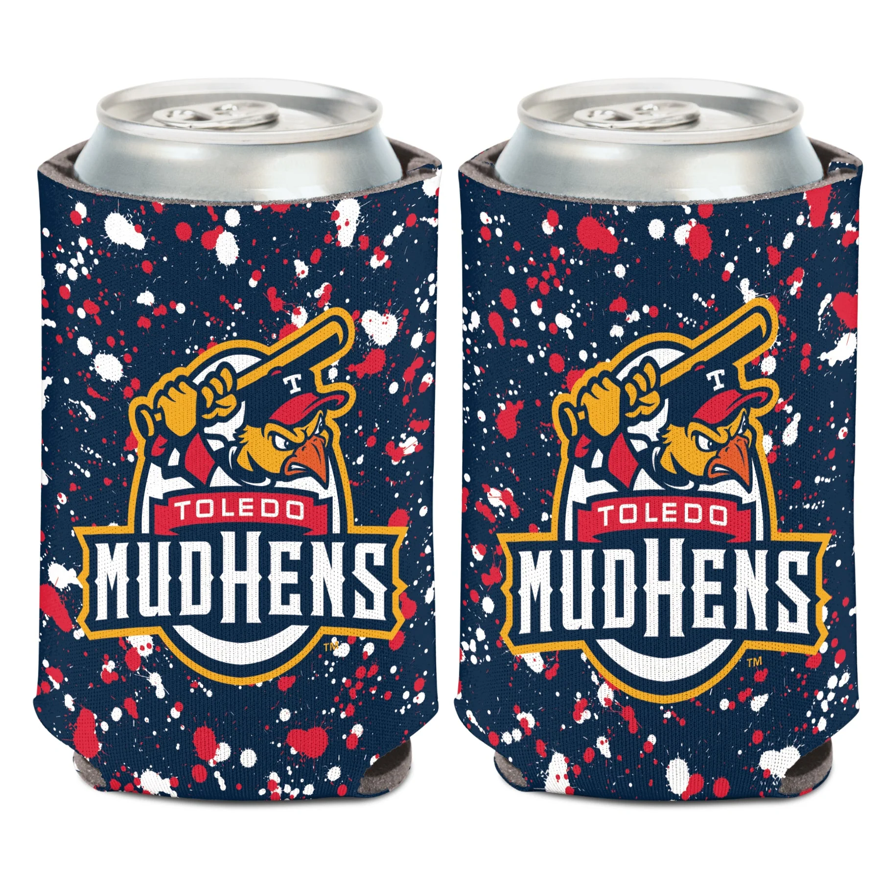 Toledo Mud Hens Paint Splatter Can Coozie