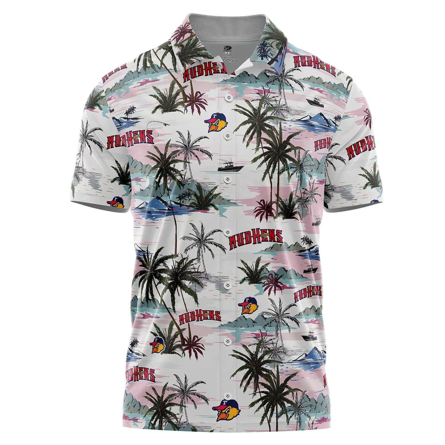 Toledo Mud Hens Palms Full Button Up Shirt