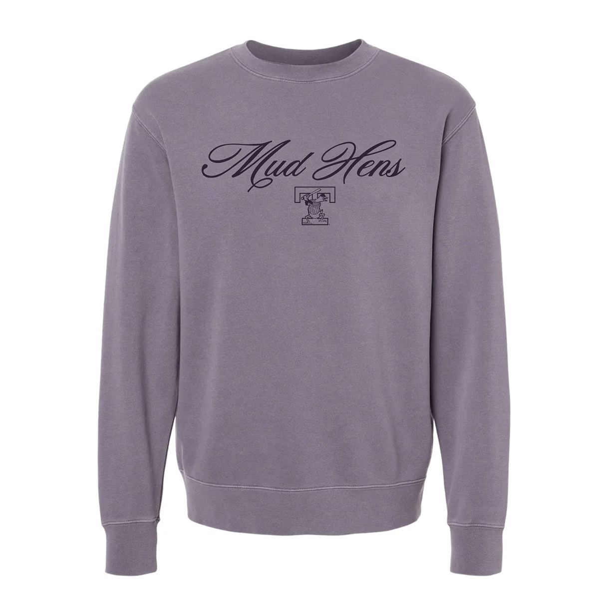 Toledo Mud Hens Pigment Plum Embroidered Crewneck Sweatshirt