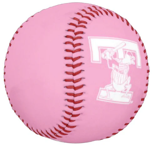 Toledo Mud Hens Pink Logo Baseball