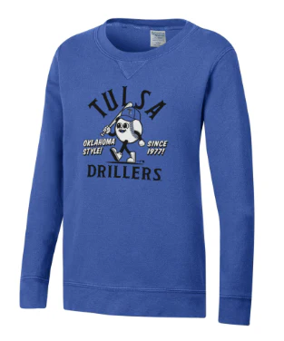 Tulsa Drillers Comfort Wash Baseball Guy Crewneck - Image 2