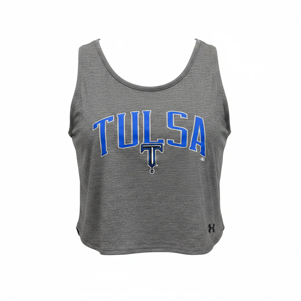 Tulsa Drillers Ladies Under Armour Breezy Gray Cropped Tank
