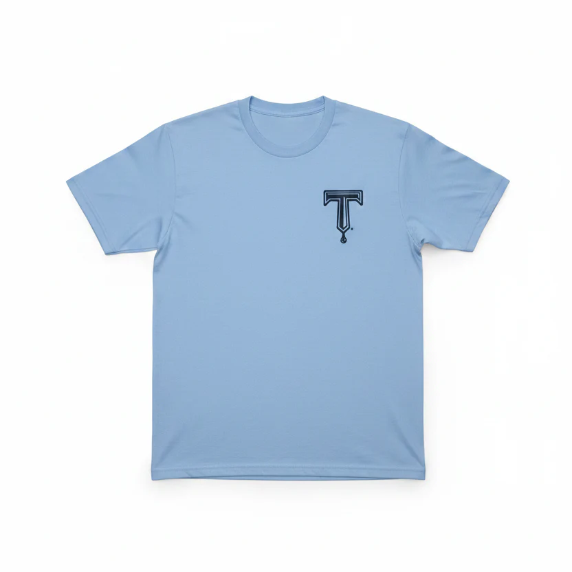Tulsa Drillers Mens Vintage USA T-Shirt Carolina Blue - Image 2