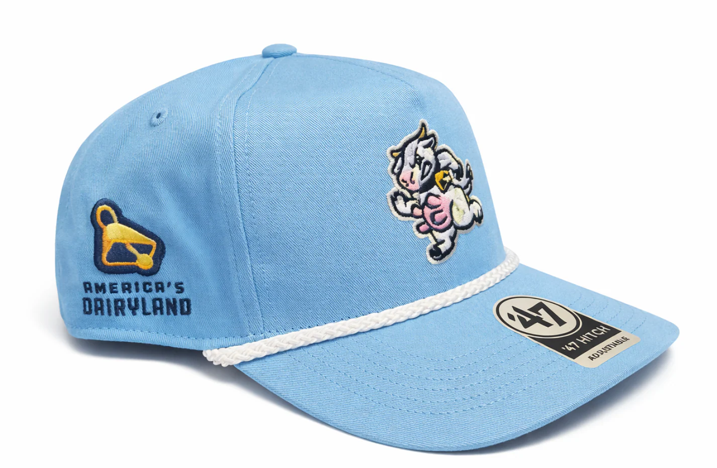 Udder Tuggers '47 Brand Columbia Blue Rope Hitch Adjustable Hat with Side Patch - Image 2