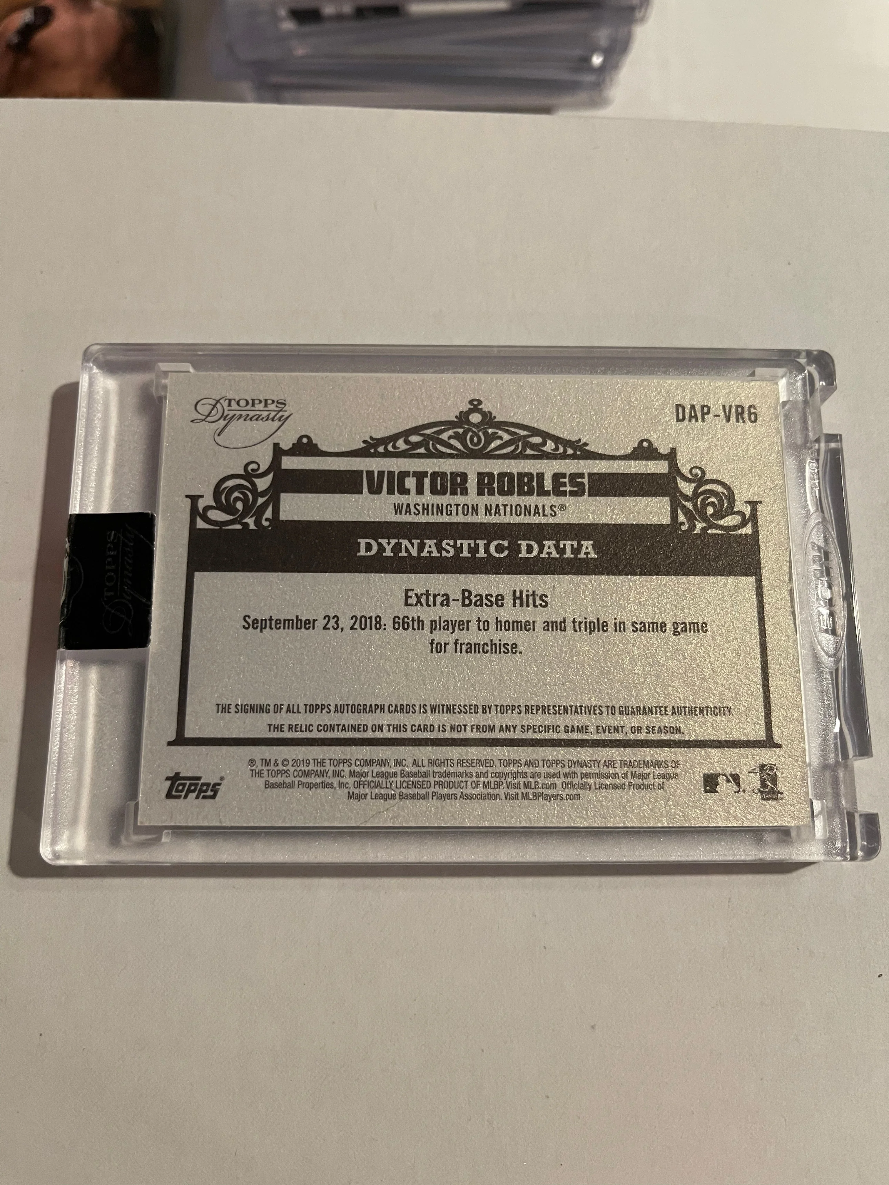 Victor Robles 2019 Topps Dynasty #DAP-VR6 06/10 P - Image 2