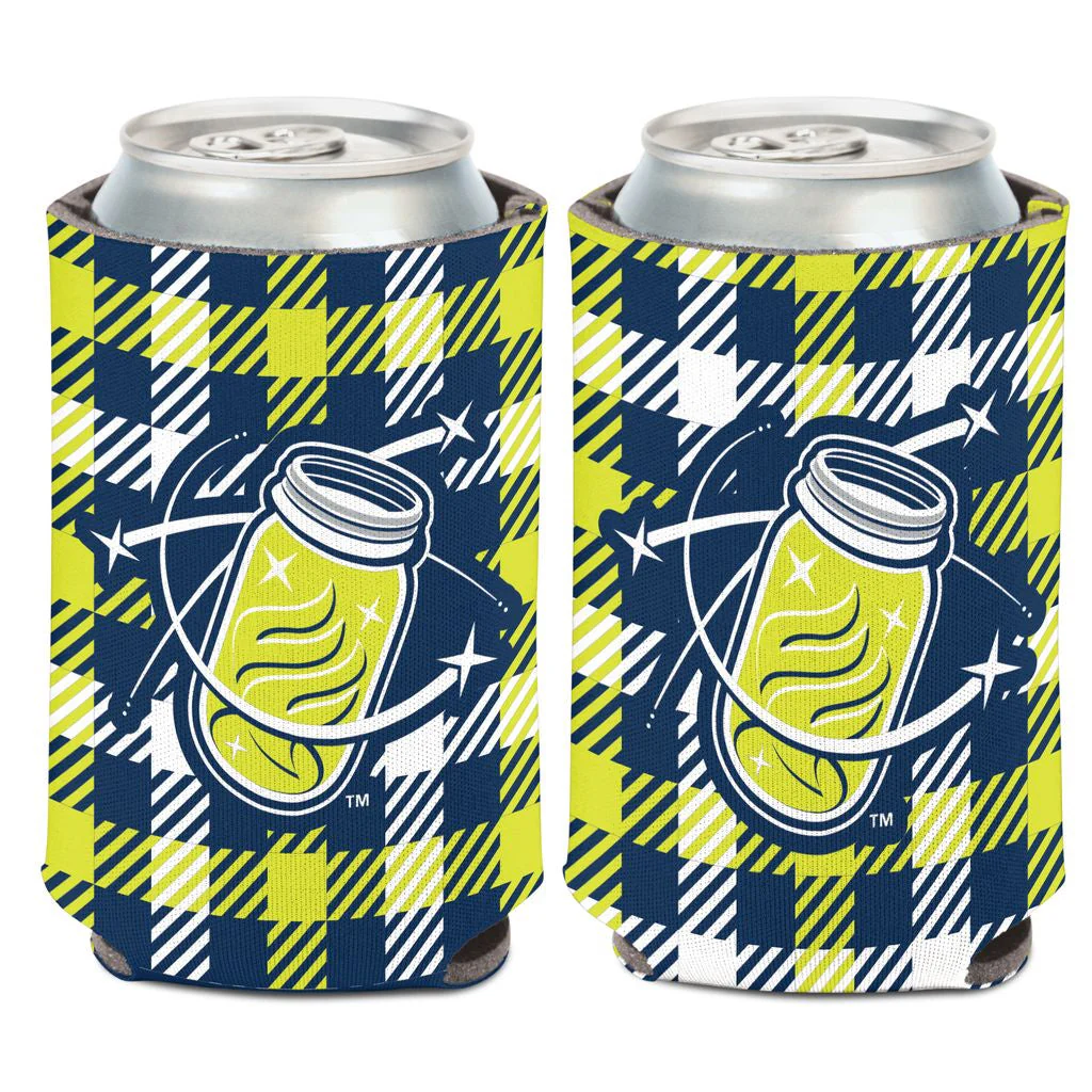 WC Fireflies Plaid w/ Mason Jar Koozie