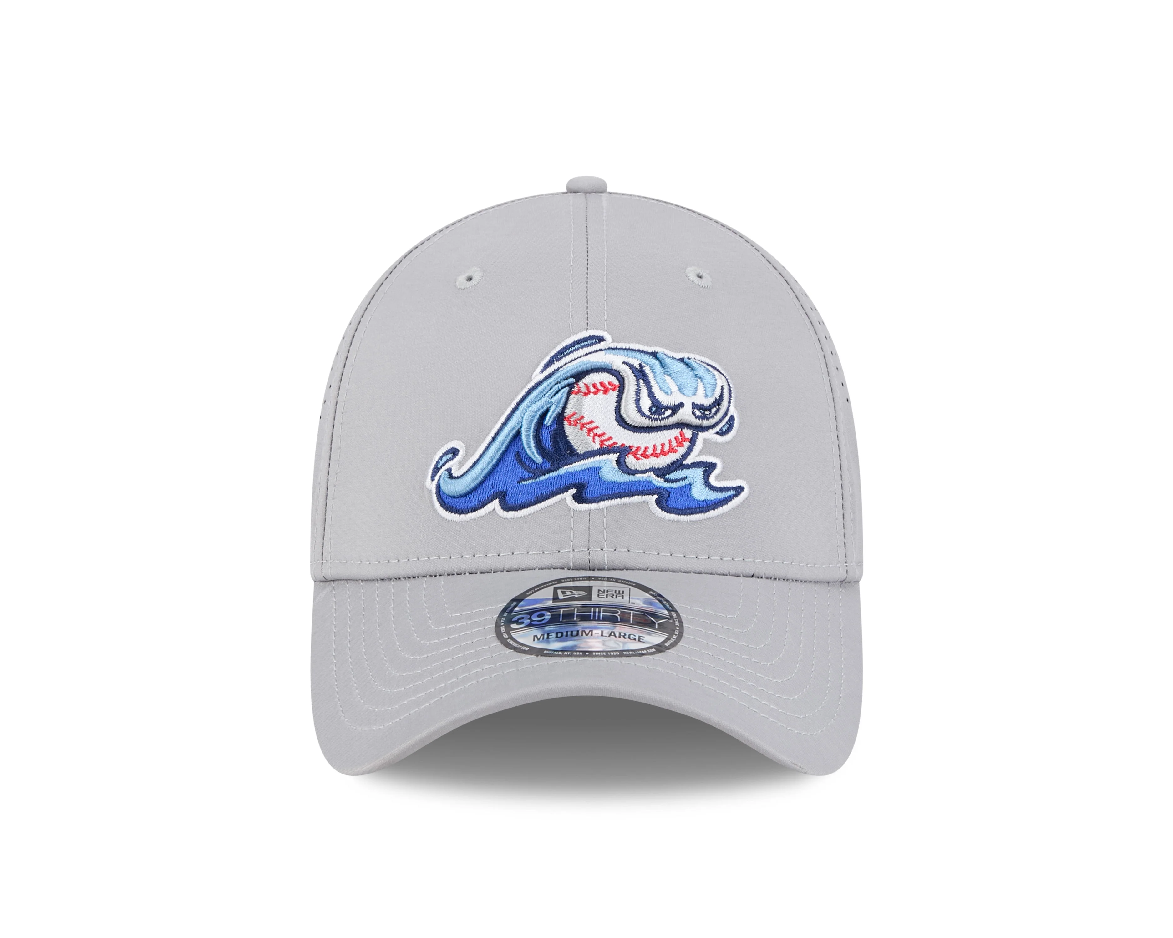 New Era Jr. Mid-Perf Grey Stretch-Fit 39THIRTY Cap - Image 2