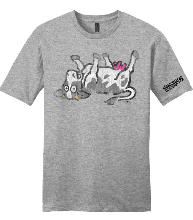 Wichita Tumba Vacas Mens Distressed T-Shirt Gray
