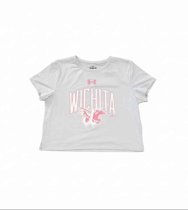 Wichita Wind Surge '47 Youth Girls Performance Crop Top Tee - Image 2