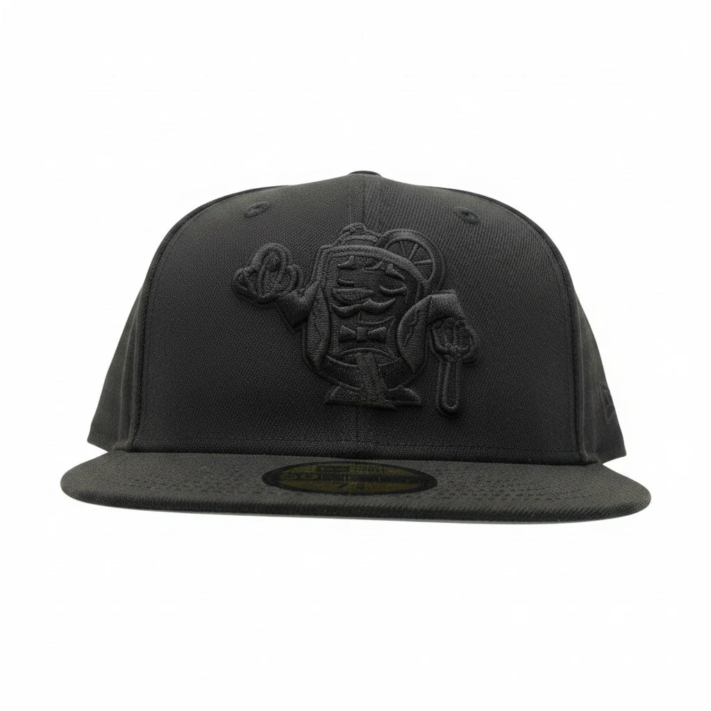 Wisconsin Supper Clubbers Old Fashioned 59fifty Black-on-Black Fitted Cap GCP (Specialty/ Not On-Field 3rd Edition)