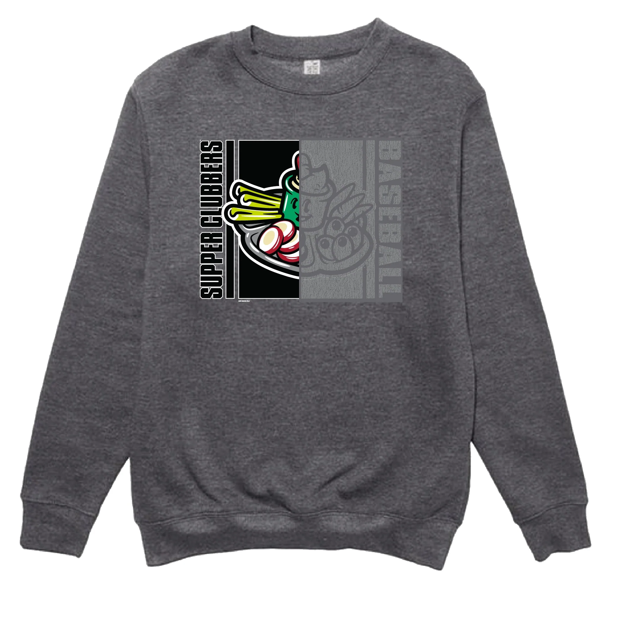 Wisconsin Supper Clubbers Relish Tray Charcoal Heather Crewneck - Image 2