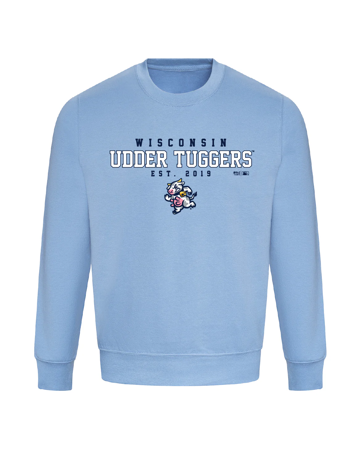 Wisconsin Udder Tuggers Freedom Wear Caroline Blue Crewneck