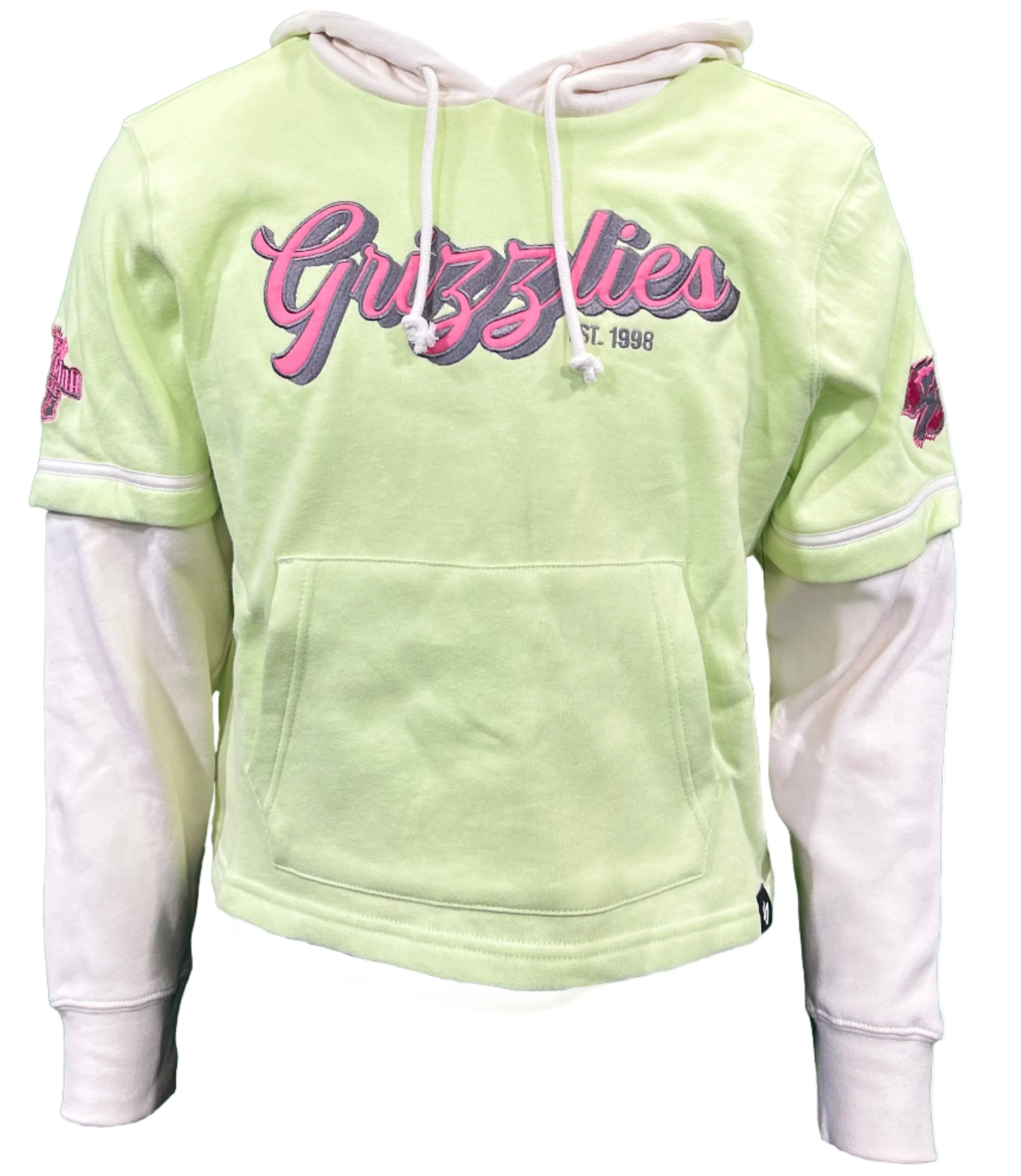 Fresno Grizzlies Women's Green Trifecta Cropped Hoodie