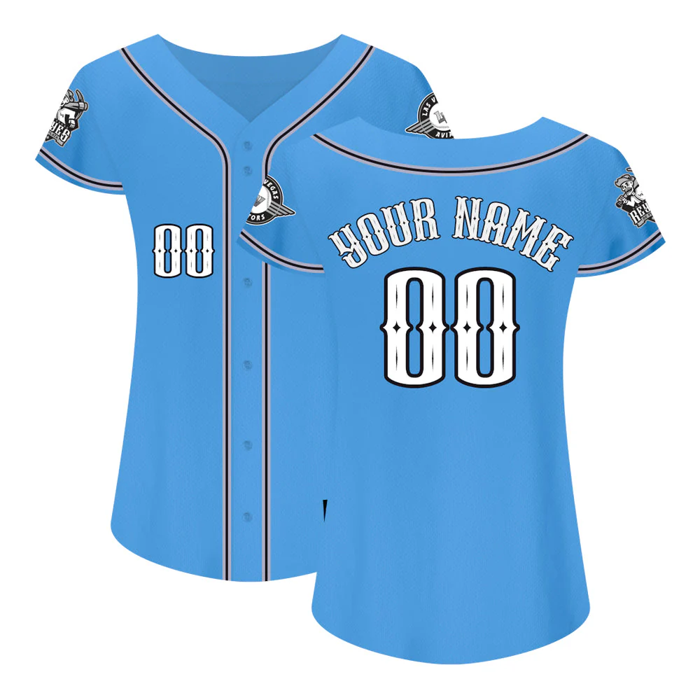 Women's Reyes de Plata OT Sports Home Skull Blue Replica Jersey - Image 2