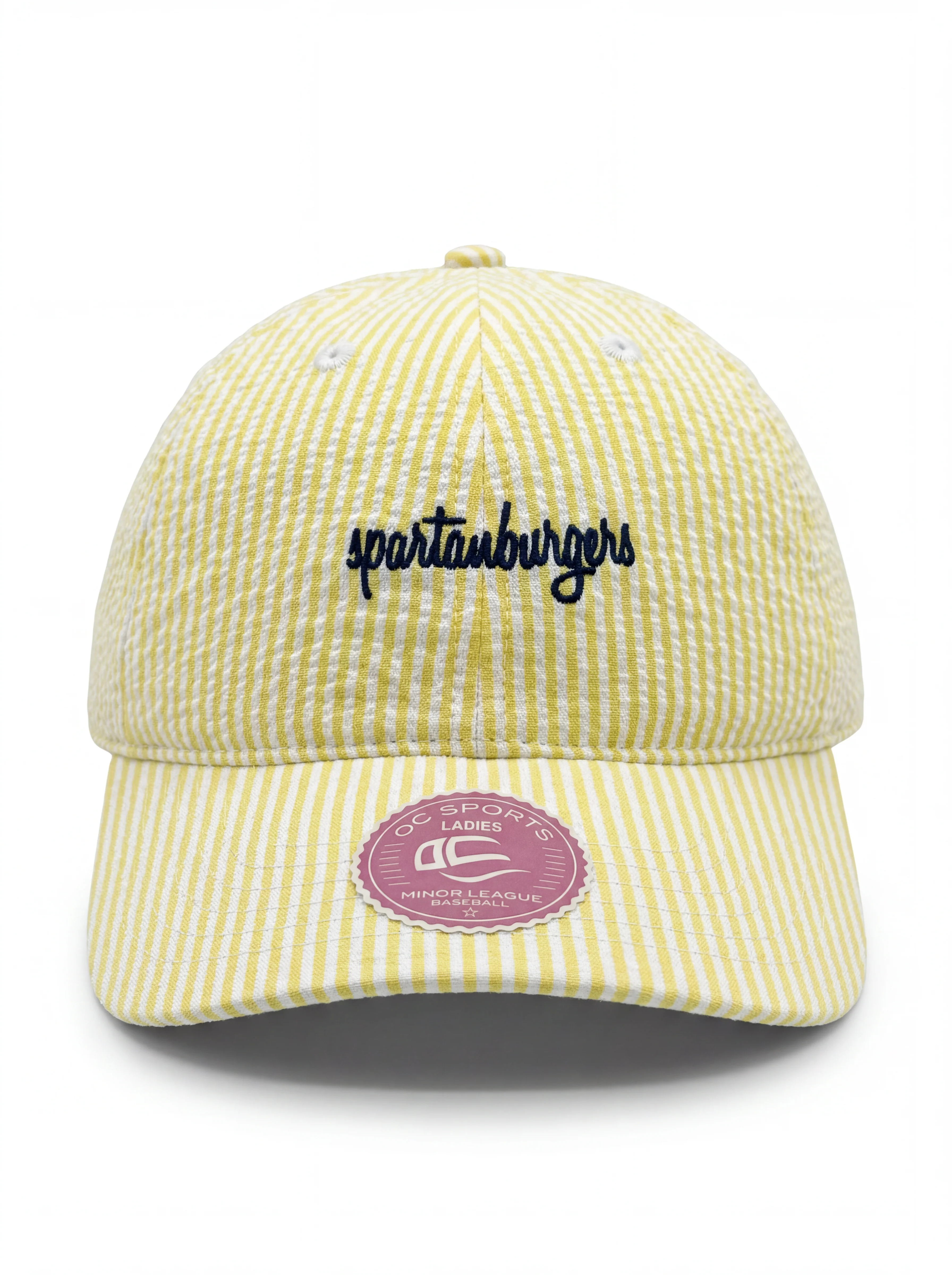 Women's OC Headwear Ainsley Yellow and White Spartanburgers Text Cap