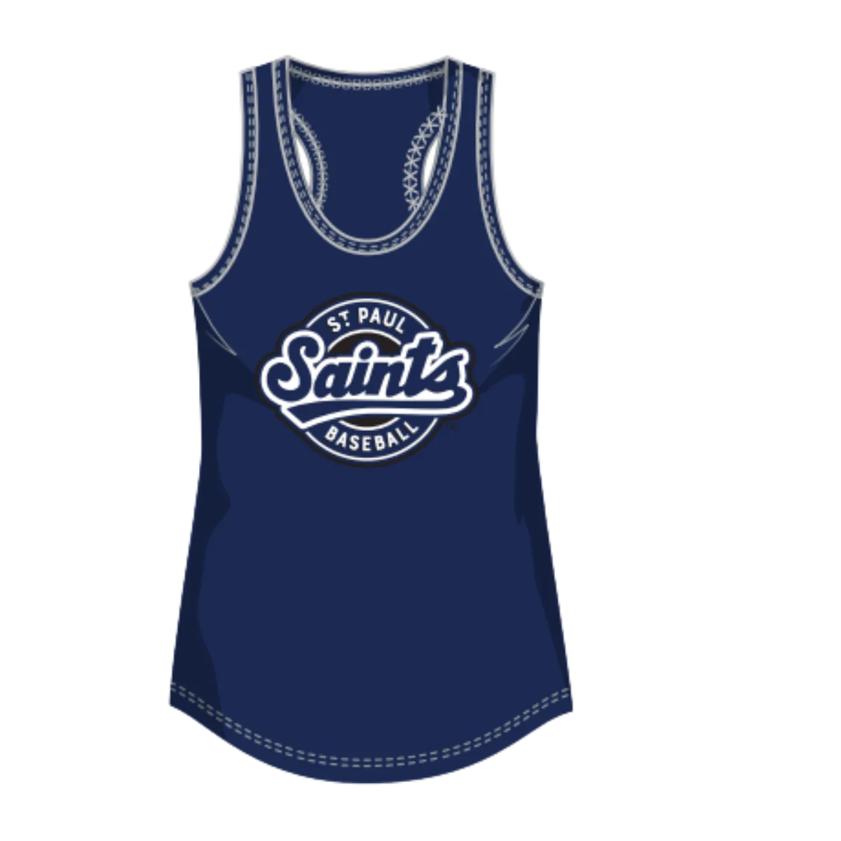 St. Paul Saints Women's Plus Size Navy Flowy Tank Top - Image 2