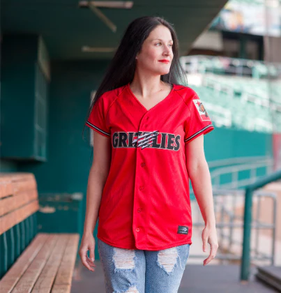 Fresno Grizzlies Women's Replica Red Home Jersey - Image 2