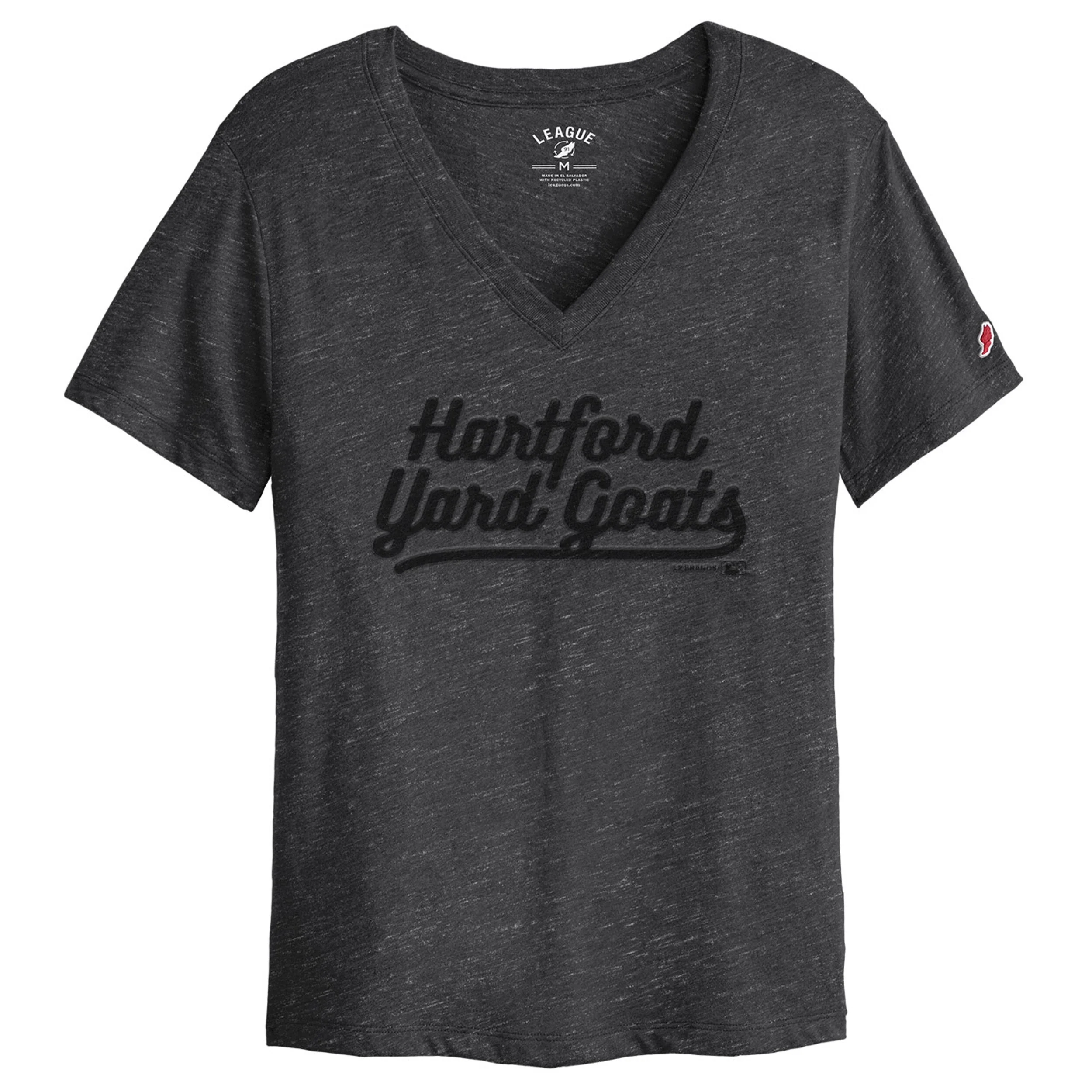 Hartford Yard Goats Legacy Brand Women's V-Neck Puff Tee - Black