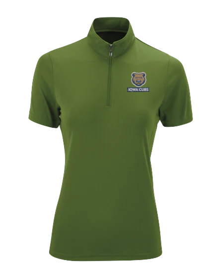 Women's Vantage Iowa Cubs Micro-Waffle Polo, Moss