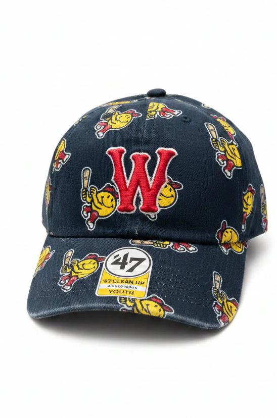 Worcester Red Sox 47 Brand Navy Smiley Youth Printfetti Clean Up - Image 2