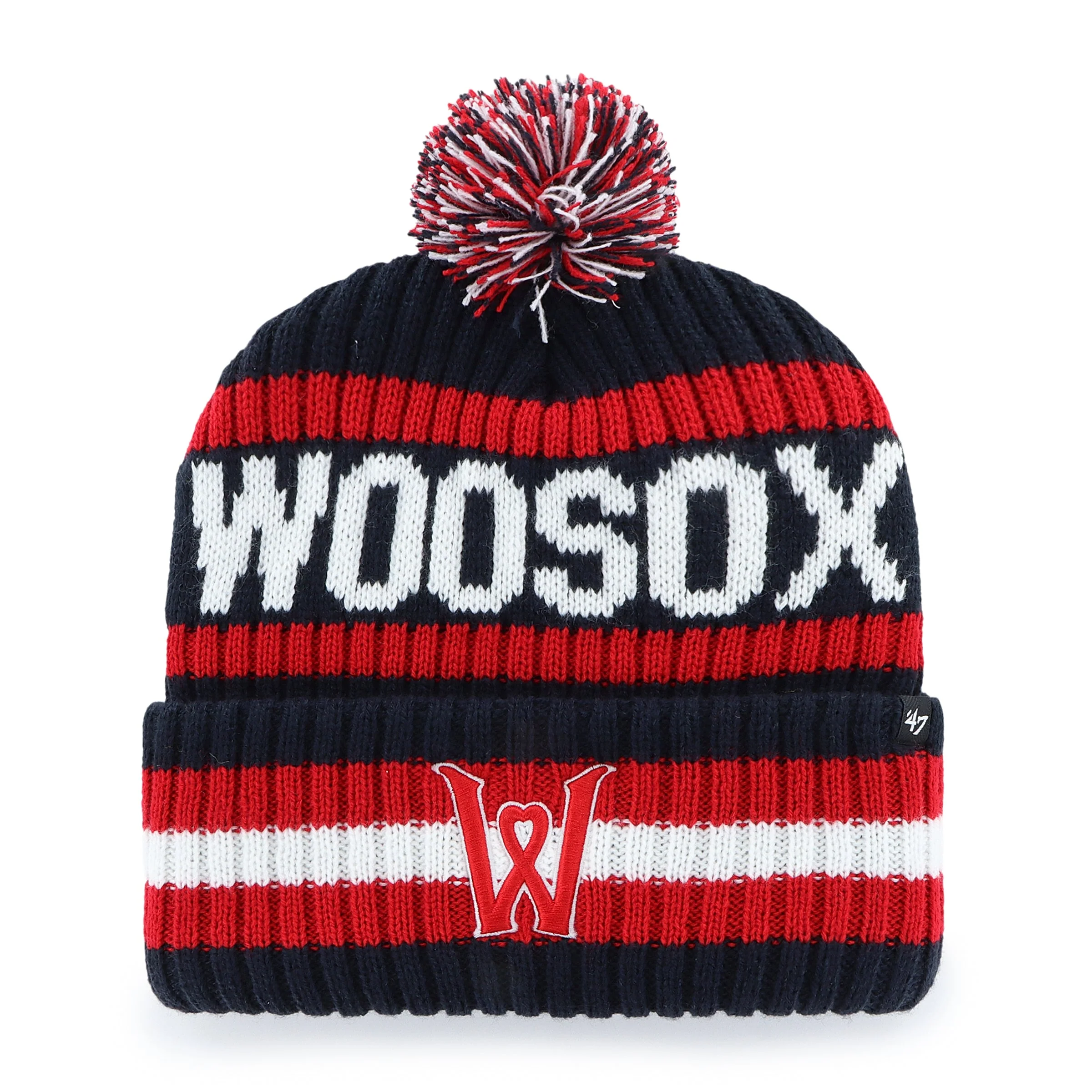 Worcester Red Sox 47 Brand Navy WooSox Bering Cuff Knit