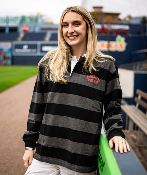 Worcester Red Sox Black WRS Striped Rugby Long Sleeve - Image 2