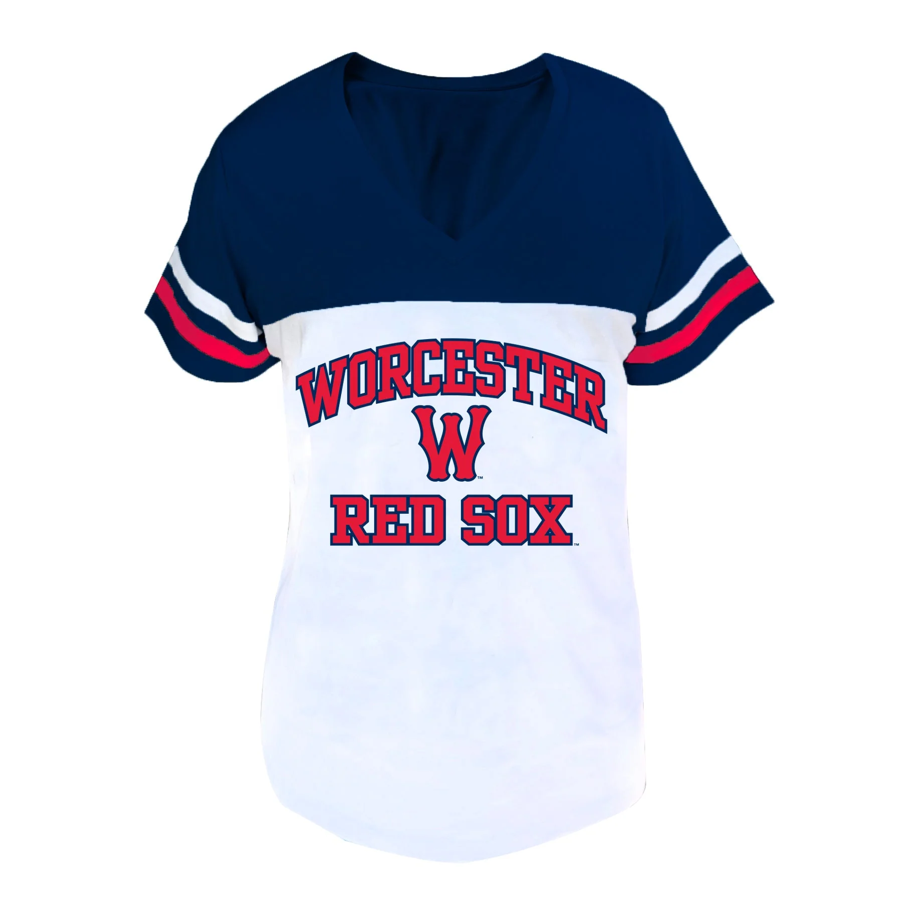 Worcester Red Sox Profile Navy Women's Split Body Tee