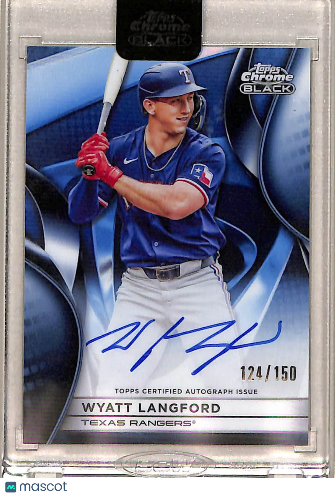Wyatt Langford 2025 Topps Chrome Black Blue #CBA-