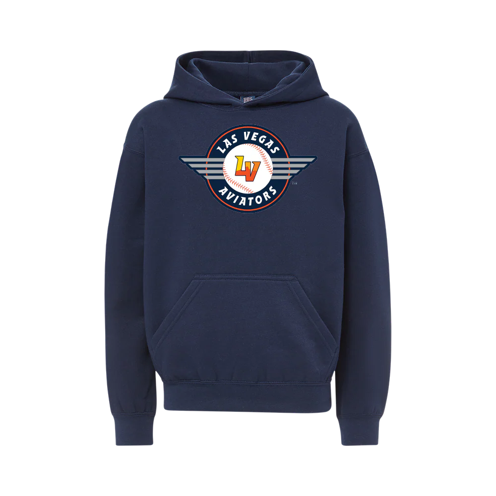 Las Vegas Aviators Youth MV Sport Primary Logo Navy Hoodie