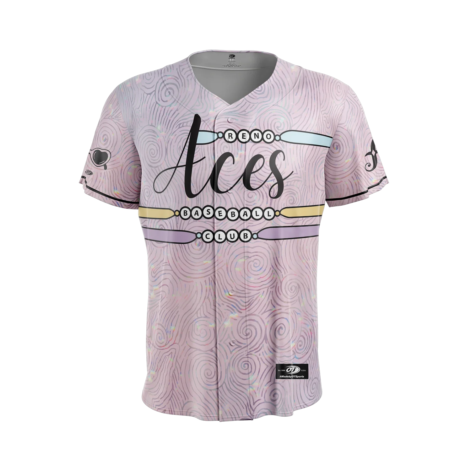 Reno Aces Youth OT Sports Pink Swirl E.R.A's Theme Night Jersey