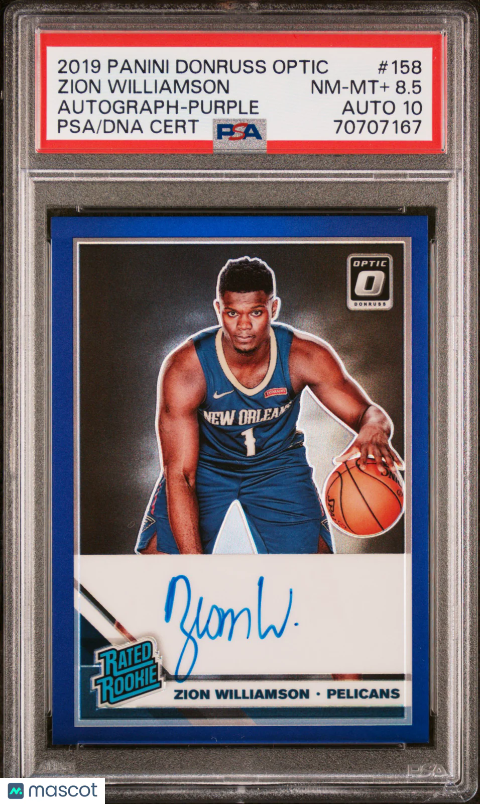 Zion Williamson 2019 Panini Donruss Optic #158 Au